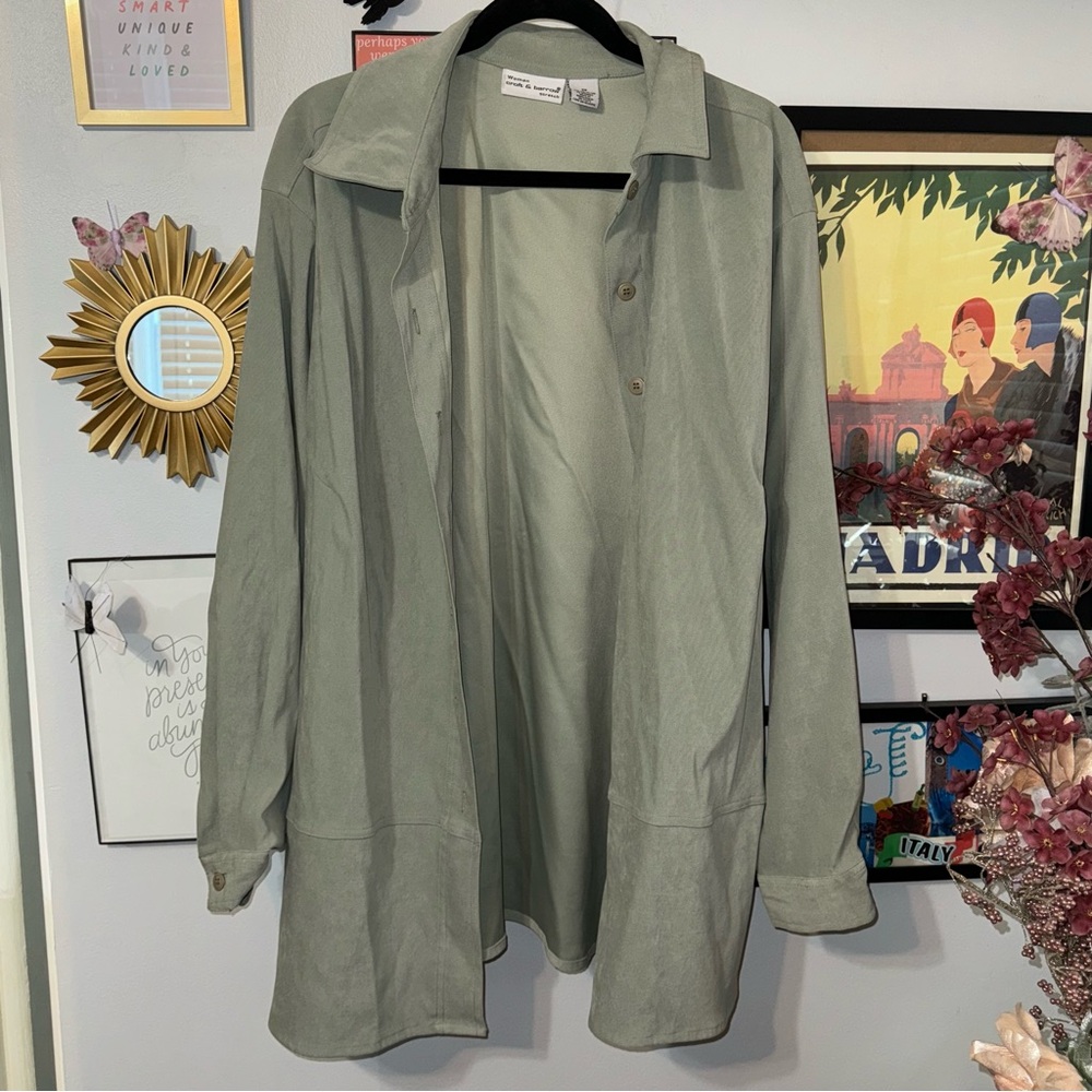 Sage Green Croft & Barrow Stretch Button Down Blouse